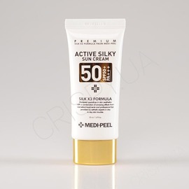 Сонцезахисний крем для обличчя з шовком Medi-Peel Active Silky Sun Cream SPF 50+/PA+++ - 50 мл (модель:4358) Сонцезахисний крем для обличчя з шовком Medi-Peel Active Silky Sun Cream SPF 50+/PA+++ - 50 мл