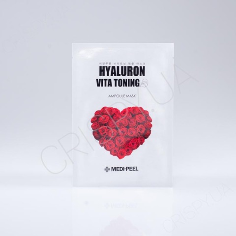 Ампульна тканинна маска з трояндою та вітамінами MEDI-PEEL Hyaluron 100 Vita Toning Mask - 30 мл