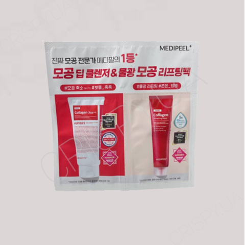 Набір пробників маски-плівки та пінки для вмивання MEDI-PEEL RED LACTO COLLAGEN WRAPPING + CLEAR2.0 POUCH - 4 мл*2 шт