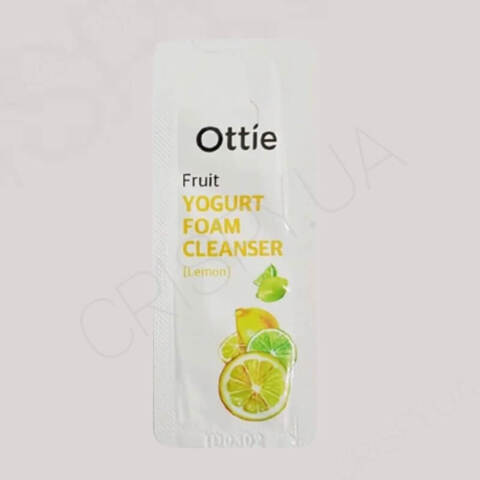 Пробник пінки для вмивання з лимонним йогуртом Ottie Fruit Yogurt Foam Cleanser Lemon - 1 мл