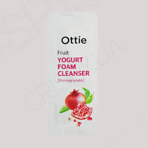 Пробник пінки для вмивання з гранатовим йогуртом Ottie Fruit Yogurt Foam Cleanser Pomegranate - 1 мл