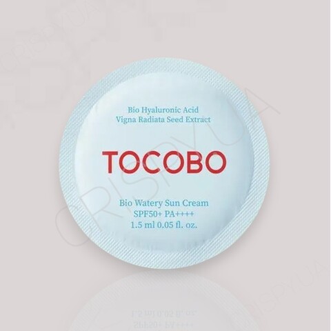 Пробник зволожувального сонцезахисного крема-молочка Tocobo Bio Watery Sun Cream SPF50+ PA++++ - 1,5 мл