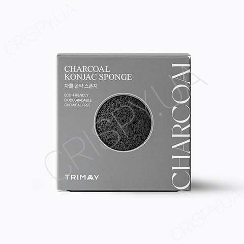 Спонж конняку з вугіллям TRIMAY Charcoal Konjac Sponge - 1 шт.